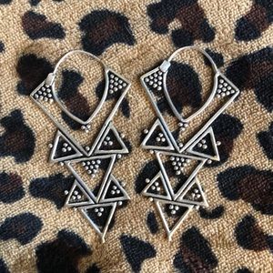Silver tribal earrings